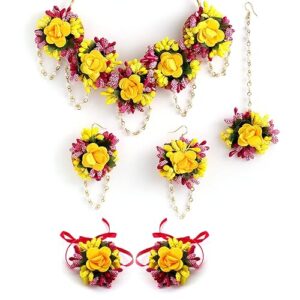 ZENEME Jewellery Flowers Jewellery Set For Haldi ZENEME Jewellery Flowers Jewellery Set For Haldi